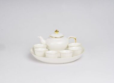 Bộ Ấm Chén uống trà Minh Long 0.35L Jasmine IFP Chỉ Vàng đẹp