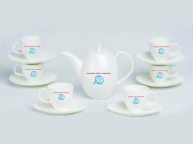 Bộ Ấm Chén uống trà Minh Long 0.47 L Anna Cao Trắng Giá In Logo chính hãng