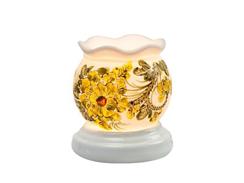 Đèn xông tinh dầu vẽ hoa cổ loe S4 – Gốm sứ Bát Tràng đẹp