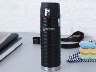 Bình giữ nhiệt Lock and lock Wave One Touch Tumbler 450ml - LHC3230BLK