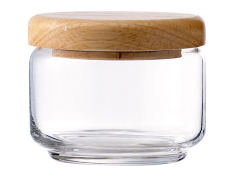 Hũ thủy tinh POP JAR nắp gỗ – 325 ml