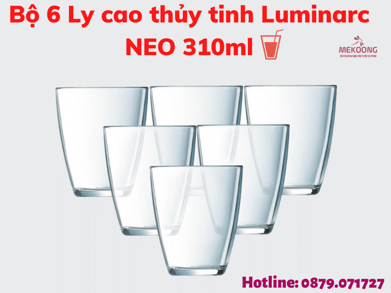Bộ 6 Ly cao thủy tinh Luminarc NEO 310ml