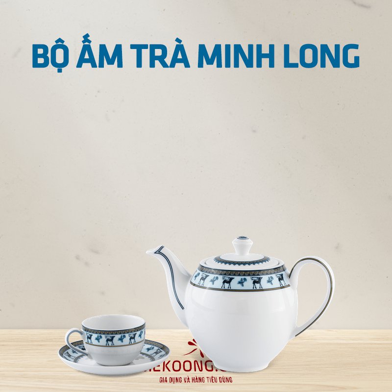 Bộ ấm trà gốm sứ Minh Long