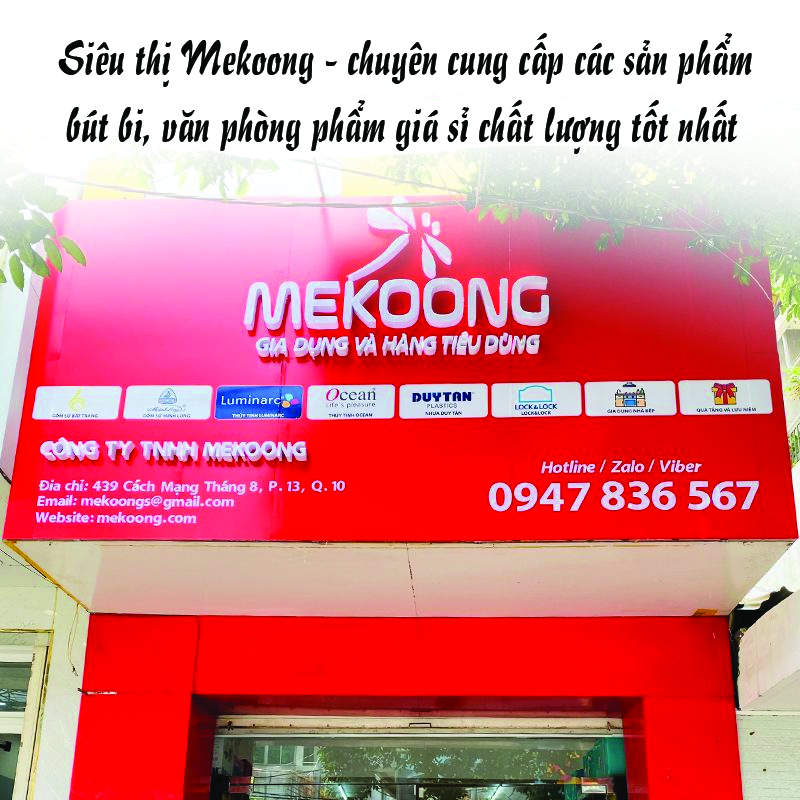 Siêu thị Mekoong - chuyên cung cấp các sản phẩm bút bi, văn phòng phẩm giá sỉ chất lượng tốt nhất