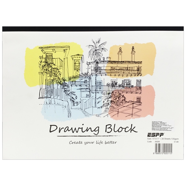 Tập Vẽ 15 x 11 inch 135gsm Drawing Block - ESPP 80DP (20 Tờ)