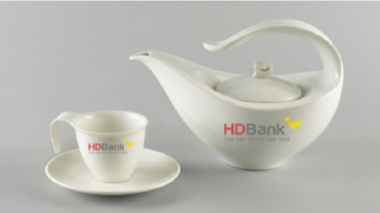 Bộ Trà Minh Long quà tặng 0.45 L Anh Vũ Trắng In Logo quà tặng HD Bank HG Chất Lượng