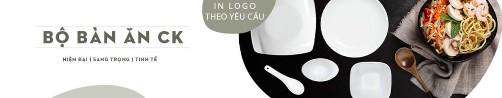 Đĩa Sứ Trắng Minh Long quà tặng Camellia – Trắng In Logo quà tặng Sacombank HG