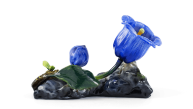 Hoa Chuông 22.5 cm - Màu xanh dương (đế phẳng) Quà Tặng Gốm Sứ