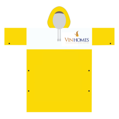 Áo mưa màu vàng-trắng in logo Vinhomes MK