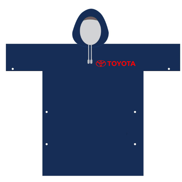 Áo mưa màu xanh dương in logo Toyota