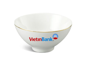 Chén Sứ Ăn Cơm Minh Long quà tặng Daisy IFP – Chỉ Vàng In Logo quà tặng VietinBank HG