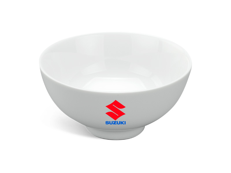 Chén Sứ Ăn Cơm Minh Long Jasmine – Trắng in Logo Suzuki