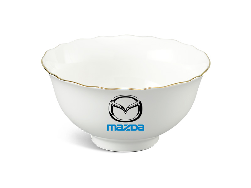 Chén Sứ Ăn Cơm Minh Long Mẫu Đơn IFP – Chỉ Vàng In Logo Mazda