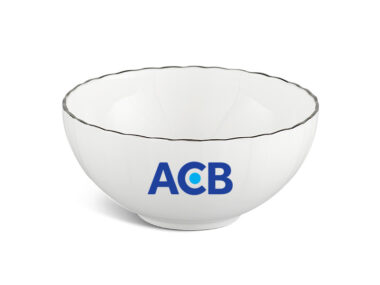 Chén Sứ Ăn Cơm Minh Long quà tặng Ngọc Biển – Chỉ Bạch Kim In Logo quà tặng ACB HG