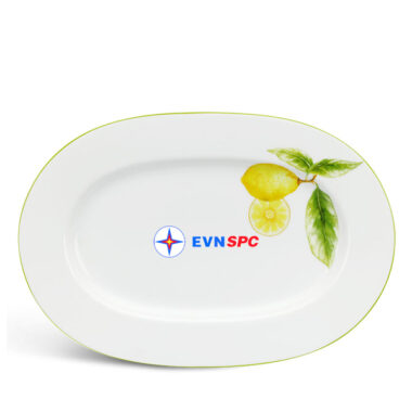 Dĩa oval 32 cm – Camellia – Quả Chanh In Logo quà tặng EVN SPC HG