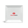 Dĩa sứ Minh Long quà tặng vuông lá 25cm Daisy – Trắng In Logo quà tặng Techcombank HG