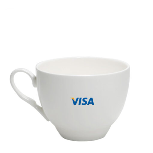 Ly sứ trắng TCT 1019 In Logo quà tặng Visa HG