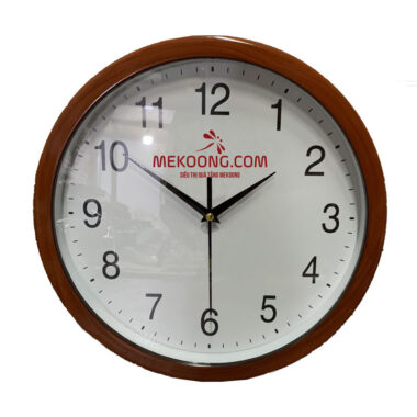 Đồng hồ treo tường gỗ đà in logo Mekoong DHILGMEK21