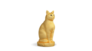 Mèo Đại Cát 17.4 cm - Dát vàng