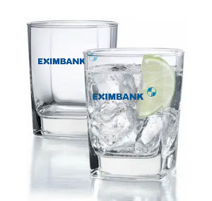 Ly thủy tinh in logo doanh nghiệp EXIMBANK