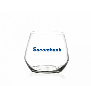 Ly thủy tinh in logo ngân hàng Sacombank